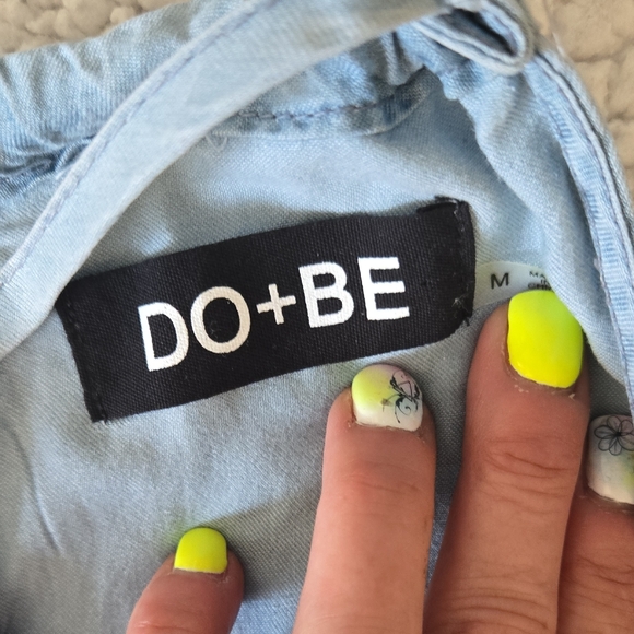 DO+BE Blue Chambray Cropped Jumpsuit – Size M‎ - Picture 2 of 6